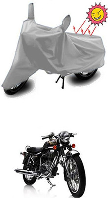 Coverit Two Wheeler Cover for Royal Enfield(Electra Delux, Silver)