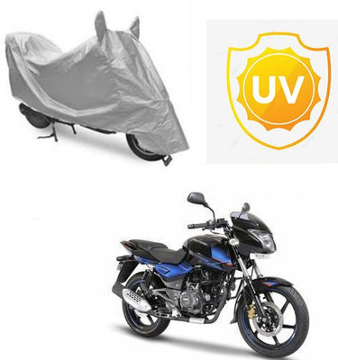 SRENTERPRISES Two Wheeler Cover for Bajaj(Pulsar 150 DTS-i, Silver)