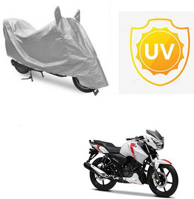 Atulit enterprises Waterproof Two Wheeler Cover for TVS(Apache RTR 160, Silver)
