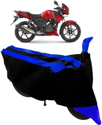 Bull Rider Two Wheeler Cover for TVS(Apache RTR 160, Black, Blue)