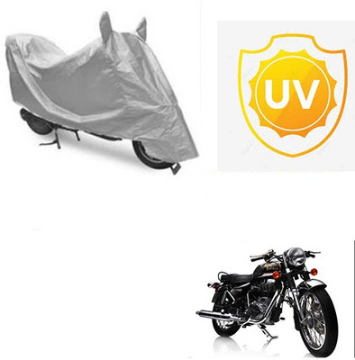SRENTERPRISES Two Wheeler Cover for Royal Enfield(Electra Delux, Silver)