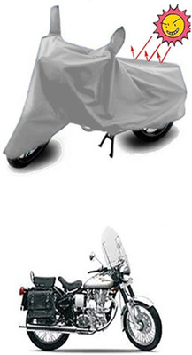 Coverit Two Wheeler Cover for Royal Enfield(Machismo 500, Silver)