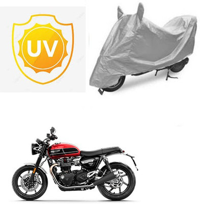 saanvi Waterproof Two Wheeler Cover for Triumph(Twin, Silver)