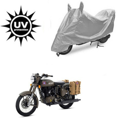 SRENTERPRISES Waterproof Two Wheeler Cover for Royal Enfield(Classic 500, Silver)