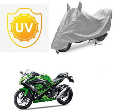 SRENTERPRISES Waterproof Two Wheeler Cover for Kawasaki(Ninja 300, Silver)