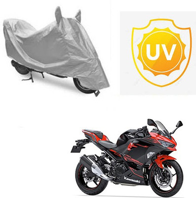 RPSENTTERPR Waterproof Two Wheeler Cover for Kawasaki(Ninja 250, Silver)
