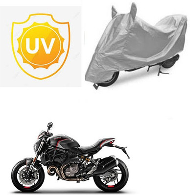 SRENTERPRISES Waterproof Two Wheeler Cover for Ducati(Monster 82, Silver)