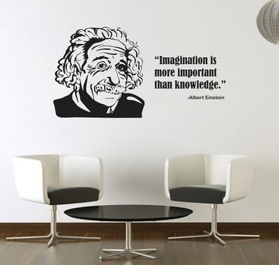 Wallzone 100 cm Albert Einstein Removable Sticker(Pack of 1)