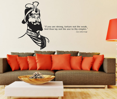 Wallzone 80 cm Shivaji Removable Sticker(Pack of 1)