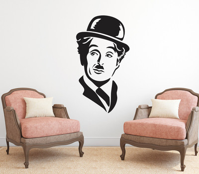Wallzone 60 cm Charlie Chaplin Removable Sticker(Pack of 1)