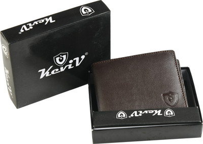 Keviv Men Casual Brown Artificial Leather Wallet(10 Card Slots)