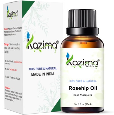KAZIMA Rosehip Carrier Oil (30ml) Pure Natural Cold Pressed - Ideal For Moisturizer Face, Oily Skin, Acne Scars & Prone Skin, Hair Growth, Hair loss Treatment(30 ml)
