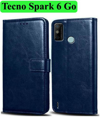 Wynhard Flip Cover for Tecno Spark 6 Go(Blue, Grip Case, Pack of: 1)