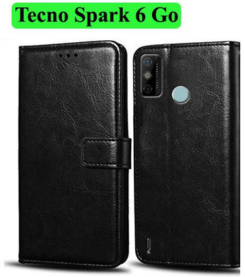 Wynhard Flip Cover for Tecno Spark 6 Go(Black, Grip Case, Pack of: 1)