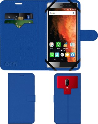 ACM Flip Cover for Micromax Canvas 6 Pro(Blue, Cases with Holder, Pack of: 1)