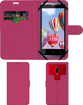 ACM Flip Cover for Spice Stellar Mi-508(Pink, Cases with Holder, Pack of: 1)
