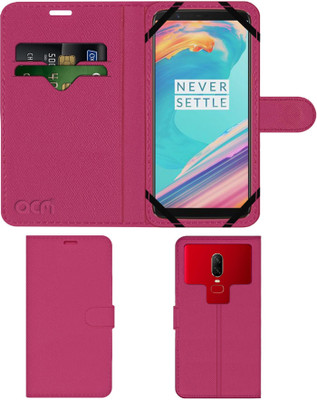 ACM Flip Cover for Oneplus 5t Lava Red(Pink, Cases with Holder, Pack of: 1)