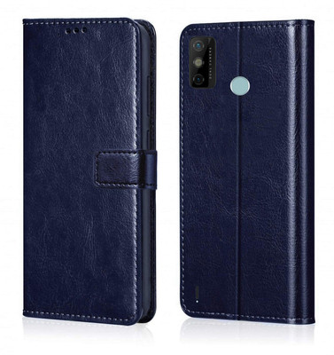 Nuvak Flip Cover for Tecno Spark 6 Go(Blue, Magnetic Case, Pack of: 1)