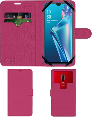 ACM Flip Cover for Oppo A12(Pink, Cases with Holder, Pack of: 1)