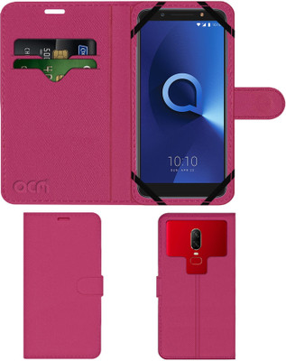 ACM Flip Cover for Alcatel 3x(Pink, Cases with Holder, Pack of: 1)