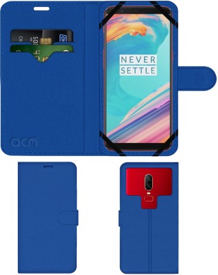 ACM Flip Cover for Oneplus 5t Lava Red(Blue, Cases with Holder, Pack of: 1)