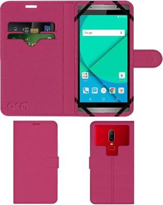 ACM Flip Cover for Micromax Canvas Mega 2 Q426(Pink, Cases with Holder, Pack of: 1)