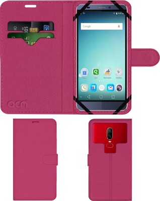ACM Flip Cover for Micromax Canvas Mega 4G Q417(Pink, Cases with Holder, Pack of: 1)