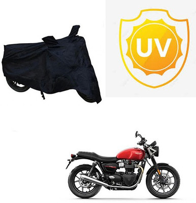 RPSENTTERPR Waterproof Two Wheeler Cover for Triumph(Twin spark, Black)
