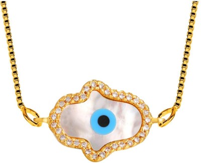 ZIVOM Evil Eye Mother of Pearl Gold-plated Cubic Zirconia Stainless Steel Pendant Set