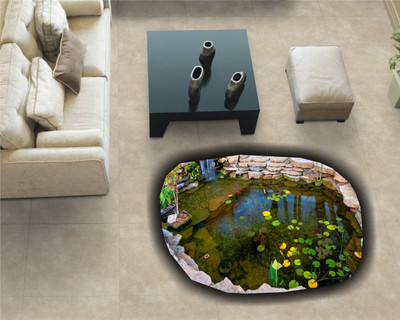 Varadvinayak 59 cm The Pool, Medium self adhesive floor sticker Self Adhesive Sticker(Pack of 1)