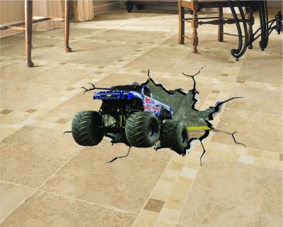 Jagvii 45 cm Monster Truck Come Out from Hole, Self Adhesive Sticker(Pack of 1)