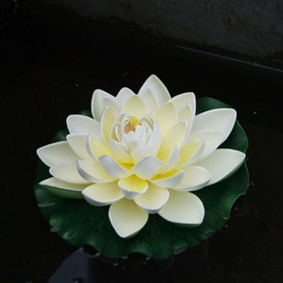 well art gallery Well Art Gallery Artificial Floating Lotus Flower Natural Looking for Pool and Home Decoration (white)(Set of 1) White Lotus Artificial Flower(7 cm, Pack of 1, Single Flower)