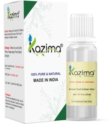 KAZIMA Amber Oud Arabian Perfume For Unisex - Pure Natural (Non-Alcoholic) Floral Attar(Floral)