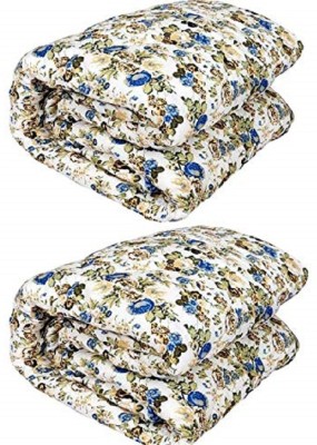 Khatri textiles and handloom store Floral Single Dohar for  AC Room(Poly Cotton, Blue, White)