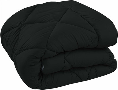 DORISTYLE Solid Double Comforter for  Heavy Winter(Poly Cotton, Black & Grey)