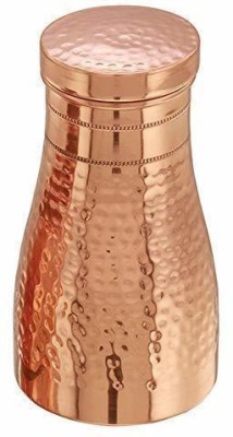 R S Royal Pure Copper Water Bedroom Bottle | Bedside Carafe |Copper Glass/Vessel 1 Liter 1000 ml Bottle(Pack of 1, Copper, Copper)