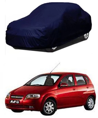 W proof Car Cover For Chevrolet Aveo Uva (Without Mirror Pockets)(Blue)