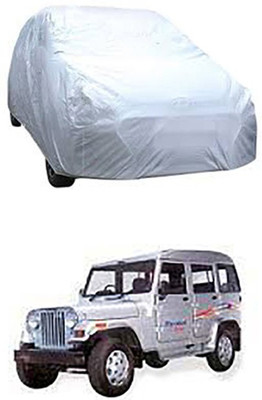 W proof Car Cover For Mahindra Marshal (Without Mirror Pockets)(Silver)