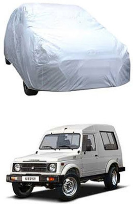 W proof Car Cover For Maruti Suzuki Gypsy (Without Mirror Pockets)(Silver)