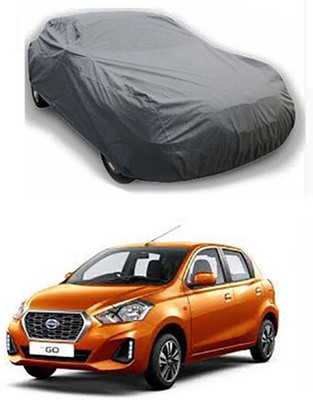 W proof Car Cover For Datsun Go (Without Mirror Pockets)(Grey)