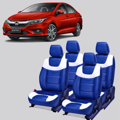 JMDi PU Leather Car Seat Cover For Honda City(Detachable Head Rest, Mono Back Seat, 5 Seater, 2 Back Seat Head Rests)