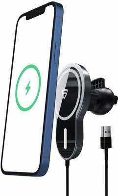 RAEGR RG10187 MagFix Arc M1220 Mag-Safe Compatible Wireless Car Charger, Magnetic Mount Wireless Charging Compatible with Mag-Safe Charging Pad