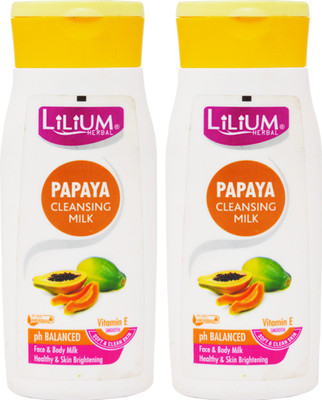 LILIUM Papaya Cleansing Mlik 100ml Pack of 2 Face Wash(100 ml)