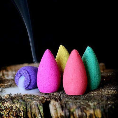 Utkarsh (Pack of 1000 Gram) Backflow Natural Smoke Multicolor Dhoop Cones for Smoke Fountains Backflow Cone Incense Burner Holder Showpiece Figurine Woody Dhoop