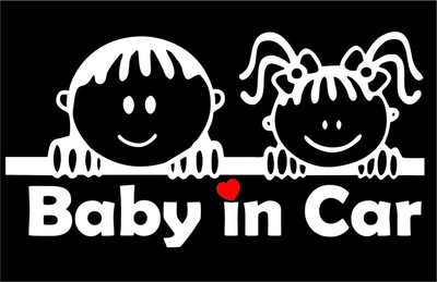 VVWV Baby in Car stickers Emergency Sign