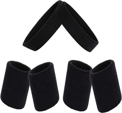 R-Lon High Quality Sports Head Band,Head Support/Wrist Band (Multicolor) Fitness Band(Black)