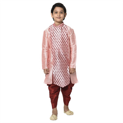 DEYANN Boys Festive & Party Kurta and Patiala Set(Pink Pack of 2)