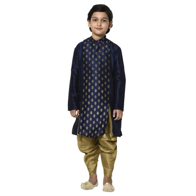 DEYANN Boys Festive & Party Kurta and Patiala Set(Dark Blue Pack of 2)