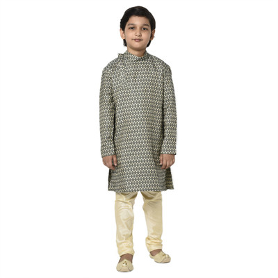DEYANN Boys Festive & Party Kurta and Churidar Set(Green Pack of 1)
