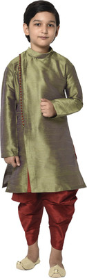 DEYANN Boys Festive & Party Kurta and Patiala Set(Green Pack of 2)